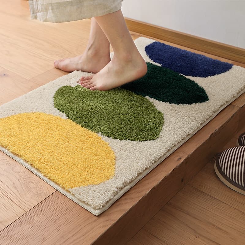 しずく模様のふわふわ玄関マット