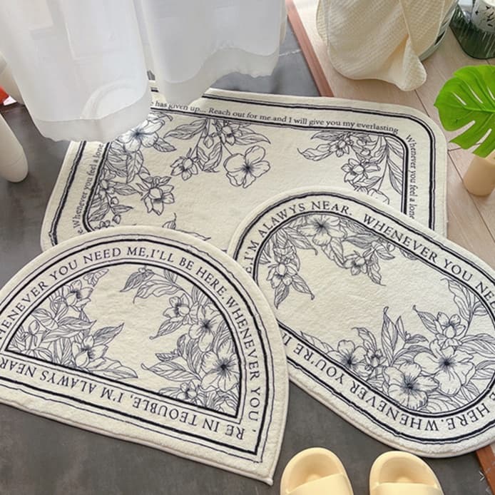 玄関マット 花言葉が刻まれた癒しのマット