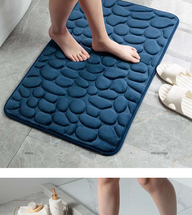 玄関マット ふかふか石畳風バスマット