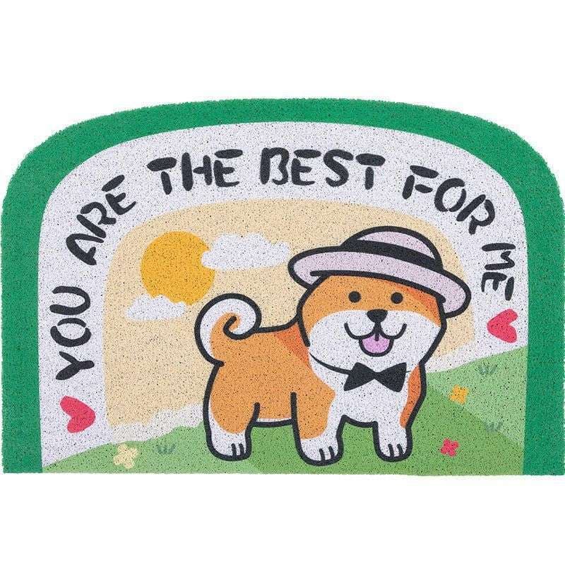 待ち犬のほほえみ玄関マット