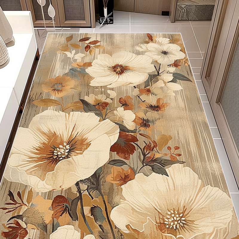 優雅な花柄アートマット
