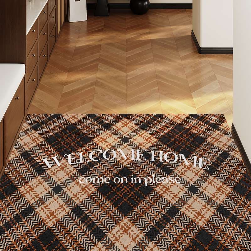 玄関マット おしゃれな格子柄のウェルカムマット