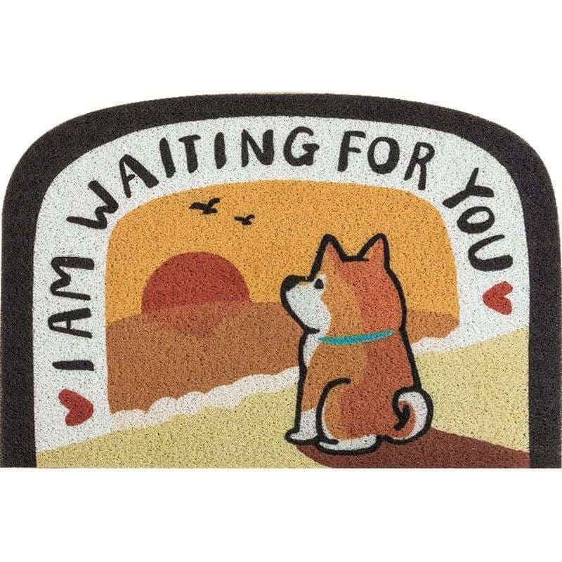 待ち犬のほほえみ玄関マット