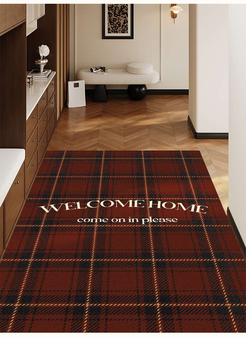 玄関マット おしゃれな格子柄のウェルカムマット