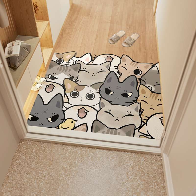猫がいっぱい集まる玄関マット