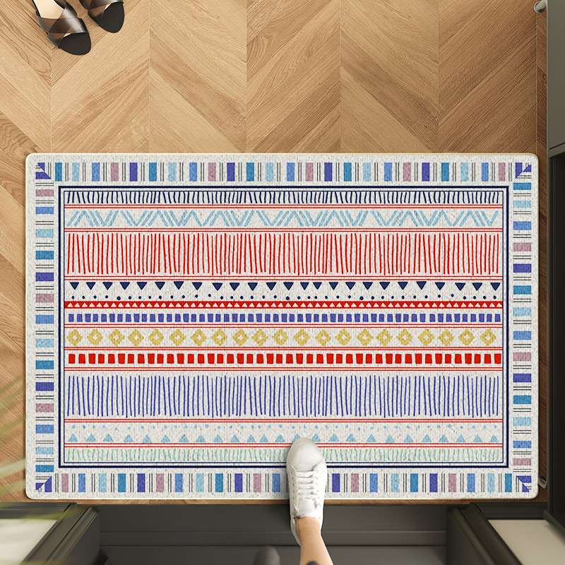 玄関マット 幾何学模様の織物アートマット