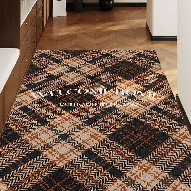 玄関マット おしゃれな格子柄のウェルカムマット