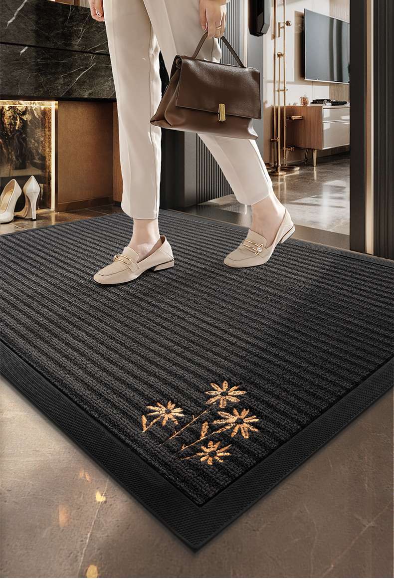 ゴールドアクセント付き高級玄関マット