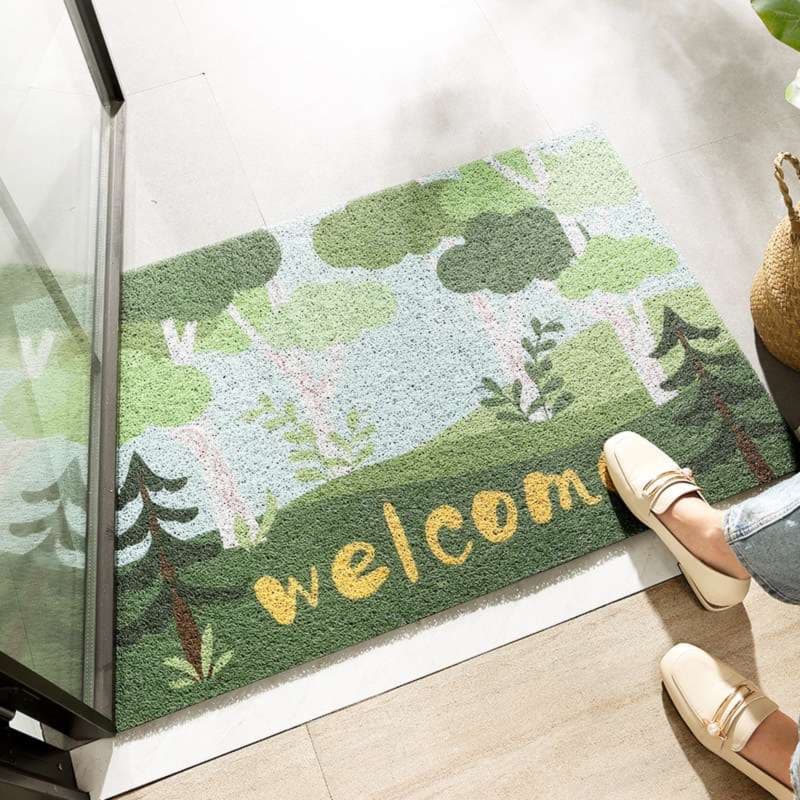 春の庭園デザイン玄関マット