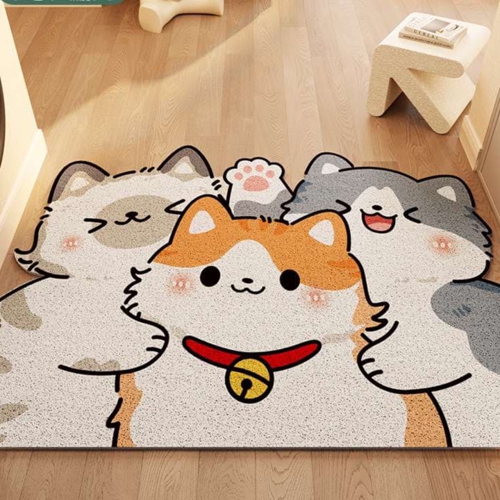 かわいい動物キャラクター玄関マット