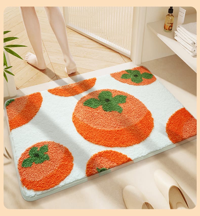 みかん模様のふわふわマット